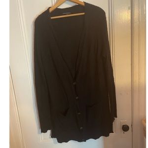 AEO long soft black cardigan